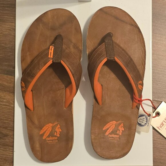 Nokona x Hari Mari Walnut Flip Flops - MEN - Picture 1 of 5